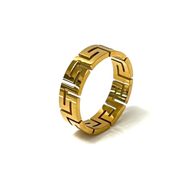 Statement Gold and Silver Geometric Pattern Rings - Picture 6 of 16